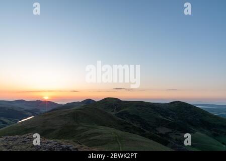 Sonnenaufgang über Pentland Hills, Edinburgh Schottland Stockfoto