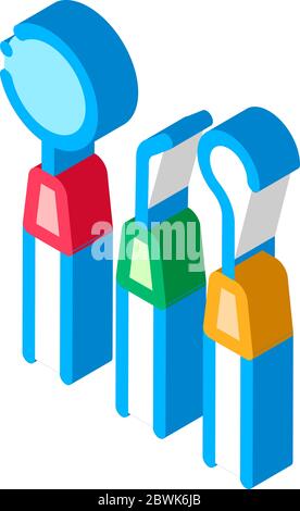 Zahnarzt Stomatology Equipment Tool isometrische Symbol Vektor-Illustration Stock Vektor