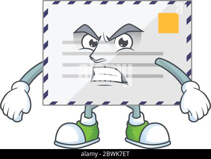 Cartoon Zeichnung des Briefes zeigt wütend Gesicht Stock Vektor