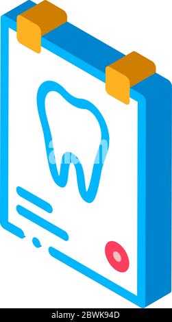 Dentales Röntgenbild Stomatologie isometrische Symbolvektordarstellung Stock Vektor