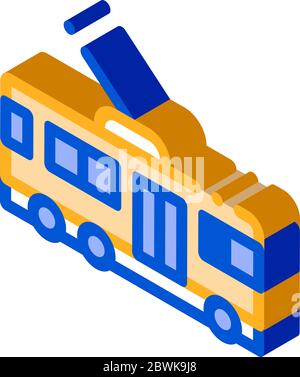 Öffentliche Verkehrsmittel Trolley Bus isometrische Symbol Vektor-Illustration Stock Vektor