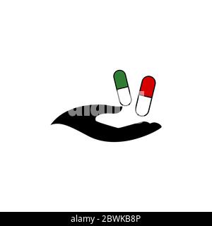 Handkapsel Vektor Design Vorlage Illustration Stock Vektor
