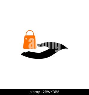 Hand Einkaufstasche Vektor Design Vorlage Illustration Stock Vektor