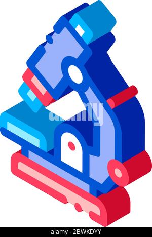 Isometrische Symbolvektordarstellung für Mikroskope für medizinische Geräte Stock Vektor