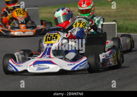 Daniil Kvyat, der hier in seiner Kart-Karriere gesehen wurde, Kvyat, ist ein russischer Formel-1-Rennfahrer, der derzeit für das Team Scuderia AlphaTauri fährt. Stockfoto