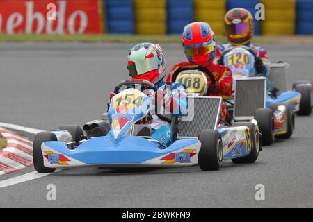 Daniil Kvyat, der hier in seiner Kart-Karriere gesehen wurde, Kvyat, ist ein russischer Formel-1-Rennfahrer, der derzeit für das Team Scuderia AlphaTauri fährt. Stockfoto