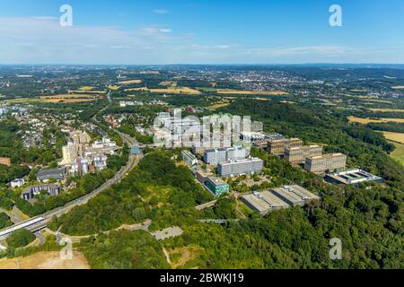 Unicenter und Campus der Ruhr-Universität Bochum, Blick von Westen, 22.07.2019, Luftaufnahme, Deutschland, Nordrhein-Westfalen, Ruhrgebiet, Bochum Stockfoto