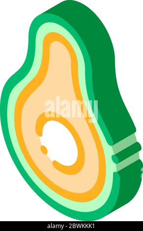 Gesunde Ernährung Gemüse Avocado isometrische Symbol Vektor-Illustration Stock Vektor