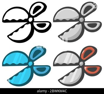 Runde Schere Design Element Symbol, Vektor-Illustration, horizontal, isoliert Stock Vektor
