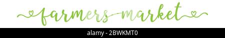Handskizzierte Farmers Market Zitat als Banner. Beschriftung für Banner, Header, Werbung, Ankündigung. Stock Vektor