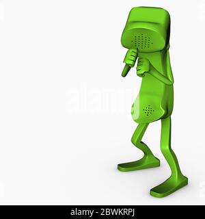 3D isoliert Charakter Boxen Pose Wettbewerb Konzept Telefon Stockfoto