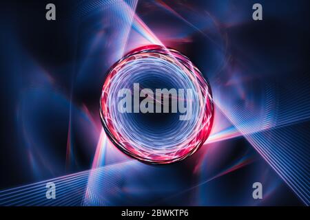 Multidimensionale futuristische Sternentor, Computer generiert abstrakten Hintergrund, 3D-Rendering Stockfoto
