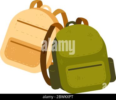 Vektor-Set von zwei Rucksack für den Tourismus, Reisen Stock Vektor