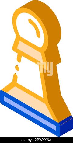 Interaktive Kinder-Spiel Schach isometrische Symbol Vektor-Illustration Stock Vektor