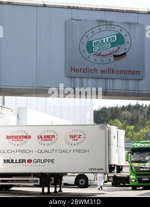 17. April 2020, Baden-Württemberg, Pforzheim: Außenansicht der Firma Müller Fleisch. Foto: Uli Deck/dpa Stockfoto