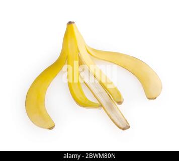 Banane schälen isolierten auf weißen Hintergrund mit Beschneidungspfad Stockfoto