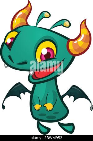Lustige Cartoon fliegenden Drachen. Vektor-Illustration von niedlichen Monster Kreatur Stock Vektor