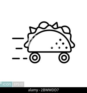 Mexikanisches Taco Lieferung Vektor-Symbol Stock Vektor