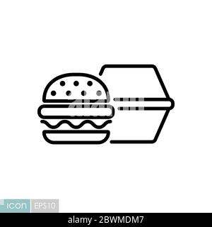 Burger mit geschlossenem Karton Vektor-Symbol Stock Vektor