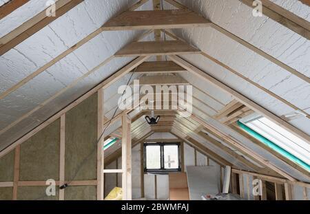 Unvollendete Wohn Loft Umbau Stockfoto