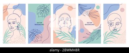 Abdeckungen für soziale Medien Geschichten Stock Vektor