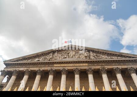 Die Nationalversammlung (Assemblee nationale) ist das Unterhaus des französischen Parlaments. Der offizielle Sitz der Nationalversammlung ist das Palais Stockfoto