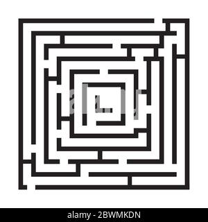 Rechteck Labyrinth-Spiel, Labyrinth-puzzle, isoliert auf weißem Hintergrund, Vektor-Illustration Stock Vektor