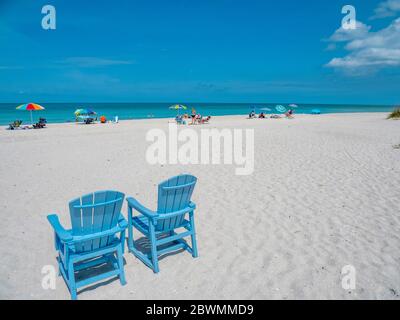 Golf von Mexiko Strand vor South Beach Bar and Grill auf Gasparilla Island in Boca Grande Florida in den Vereinigten Staaten Stockfoto