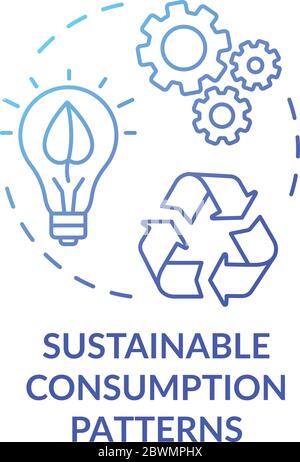 Nachhaltiges Verbrauchsmuster blau Gradient Konzept Symbol Stock Vektor
