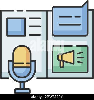 Pressemitteilung RGB-Farbsymbol Stock Vektor