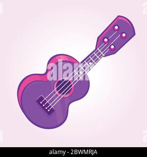 Cartoon Ukulele Illustration. Vektor-Symbol der Ukulele isoliert Stock Vektor