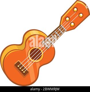 Cartoon Ukulele Illustration. Vektor-Symbol der Ukulele isoliert Stock Vektor