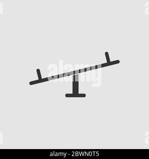 Symbol flach schwingen. Schwarzes Piktogramm auf grauem Hintergrund. Symbol für Vektorgrafik Stock Vektor