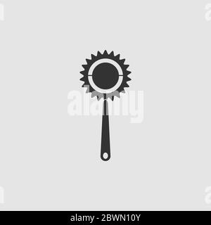 Baby Sitzsack Icon flach. Schwarzes Piktogramm auf grauem Hintergrund. Symbol für Vektorgrafik Stock Vektor