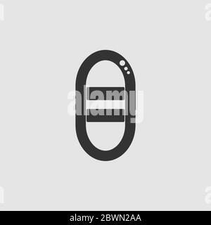 Boot-Symbol flach. Schwarzes Piktogramm auf grauem Hintergrund. Symbol für Vektorgrafik Stock Vektor