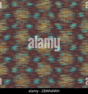 Weiche Verschwommene Ikat Gradient Ombre-Textur. Nahtloses Wiederholungsmuster. Abstrakter Raum Gefärbter Fleckeffekt Von Dotty Melange. Mehrfarbige 70er Jahre Stil. Behakt Stock Vektor