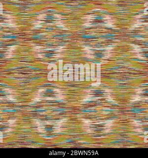 Weiche Verschwommene Ikat Ombre-Textur. Nahtloses Wiederholungsmuster. Abstrakter Mittelalterlicher Tapisserie-Effekt. Melange Mit Space Dyed. Mehrfarbig Beathert Stock Vektor
