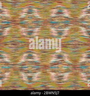 Weiche Verschwommene Ikat Ombre-Textur. Nahtloses Wiederholungsmuster. Abstrakter Mittelalterlicher Tapisserie-Effekt. Melange Mit Space Dyed. Mehrfarbig Beathert Stock Vektor