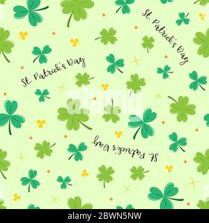 Nahtloses Vektor-Kleeblatt. St. patrick Tag. Stock Vektor