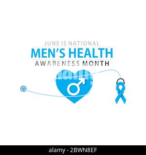National Men's Health Awareness Monat feiern im juni, Poster oder Banner-Design Stock Vektor
