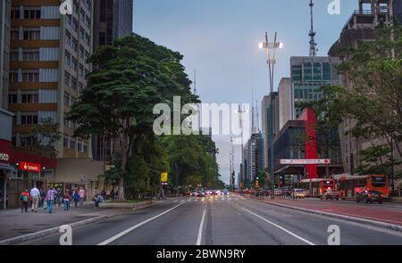 Sao Paulo, Brasilien, Paulista Avenue Stockfoto