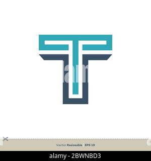 Buchstabe T-Logo Vorlage Illustration Design. Vektor EPS 10. Stockfoto