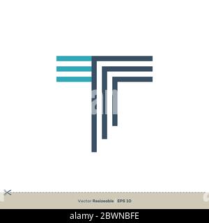 Buchstabe T-Logo Vorlage Illustration Design. Vektor EPS 10. Stockfoto