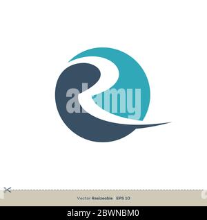 R Letter Vector Logo Template Illustration Design. Vektor EPS 10. Stockfoto