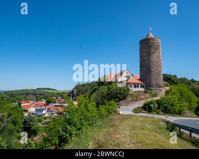 Blick auf die Burg in Camburg Thüringen Stockfoto