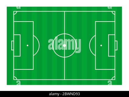 Fußballfeld. Vektordarstellung einer schematischen Darstellung, flacher Stil Stock Vektor