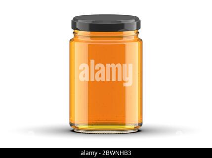 Glas Honig Glas Etikett Mockup Stockfoto