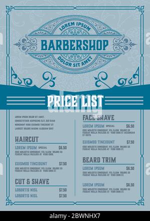 Barbershop Preisliste Flyer. Vektor Mit Ebenen Stock Vektor