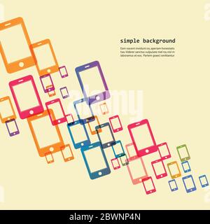 Vektorgrafik. Helle Smartphones weißen Hintergrund Stock Vektor