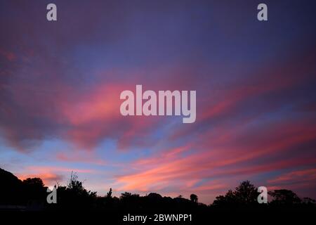 Sonnenuntergang von Welgelegen, Stellenbosch Stockfoto